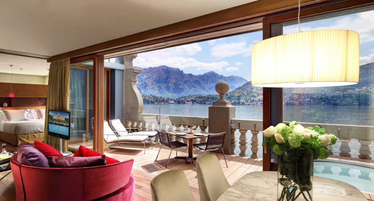 Rooftop Suite at the Grand Hotel Tremezzo with stunning view on the Lake Como and Bellagio